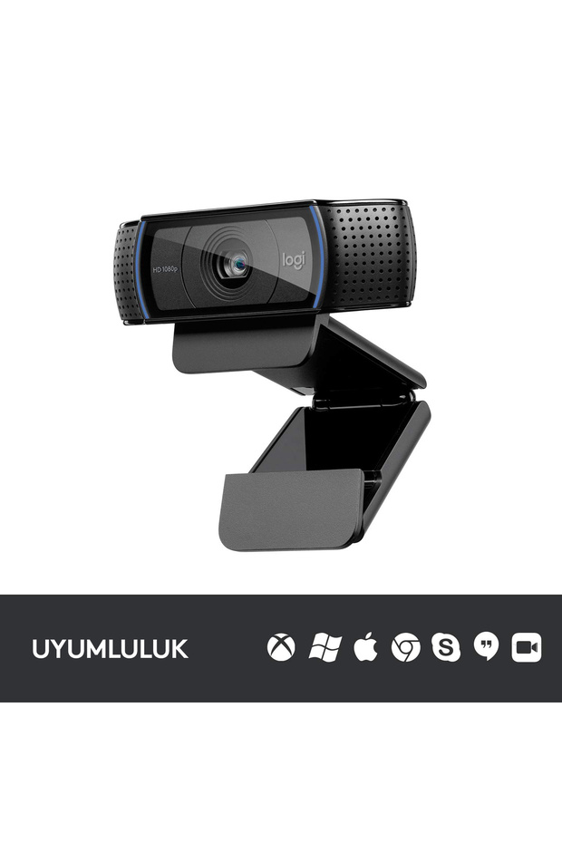C920 PRO HD 1080p Stereo Ses ile Web Kamerası - Siyah - 6