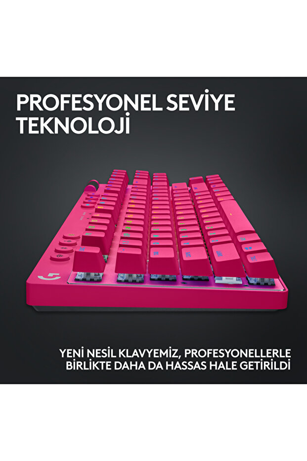 G Pro X TKL Lightspeed Kablosuz Oyuncu Klavyesi Tactile Magenta - 9