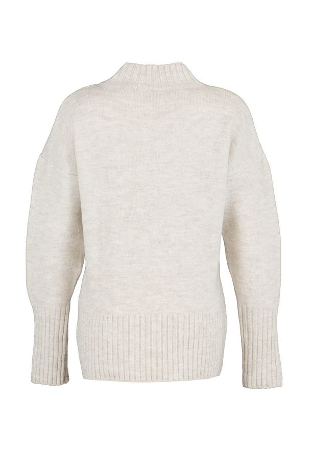 Ekru Geniş Kalıp Yumuşak Dokulu Basic Triko Kazak TWOAW23KZ00490 - 8