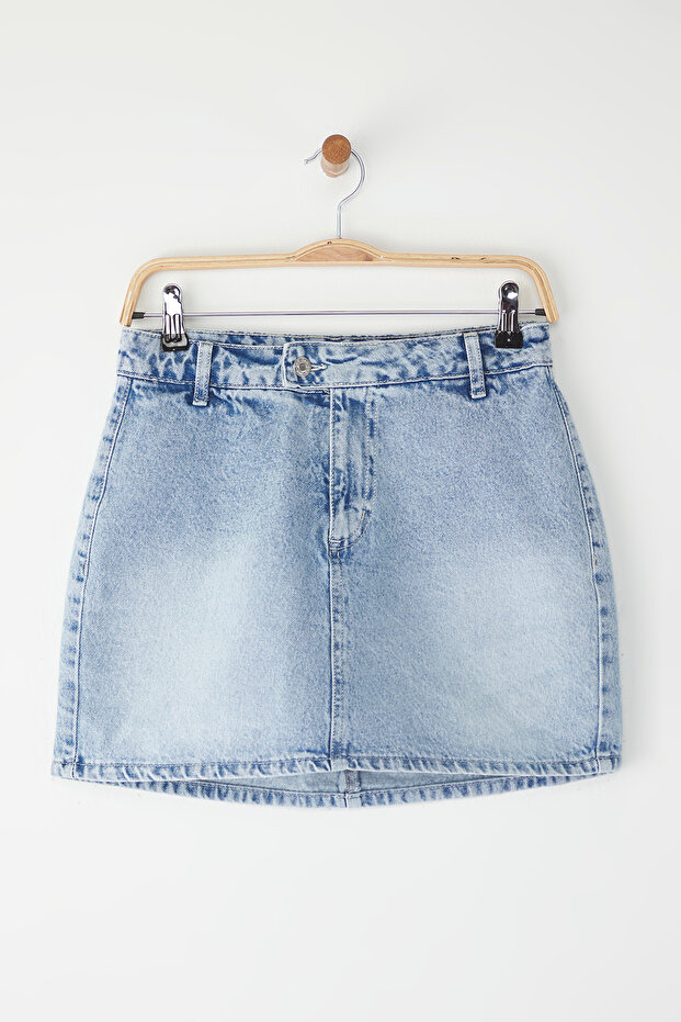 Mavi More Sustainable Yüksek Bel Mini Denim Şort Etek TWOSS25SR00079 - 6