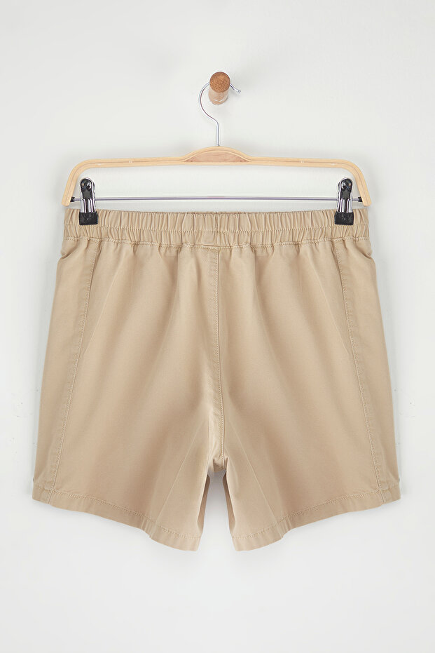 Camel Yüksek Bel Lastikli City Boy Denim Şort TWOSS25SR00158 - 7