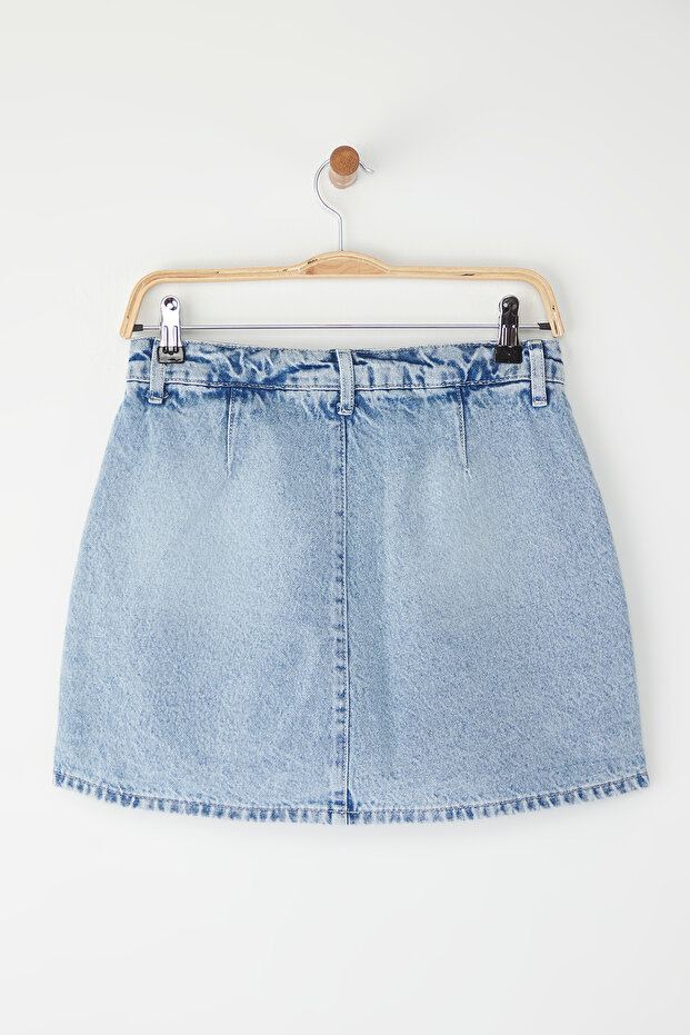 Mavi More Sustainable Yüksek Bel Mini Denim Şort Etek TWOSS25SR00079 - 7