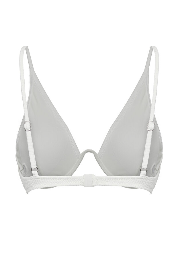 Ekru V Telli Balconette Kaplı Bikini Üstü TBESS25BU00067 - 6