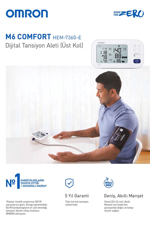 M6 Comfort AFib HEM-7380-E Koldan Ölçer Tansiyon Aleti - 4