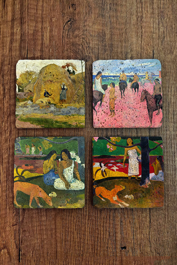 Natural Stone Coasters - Paul Gauguin Works Printed 10X10Cm Stone Coasters