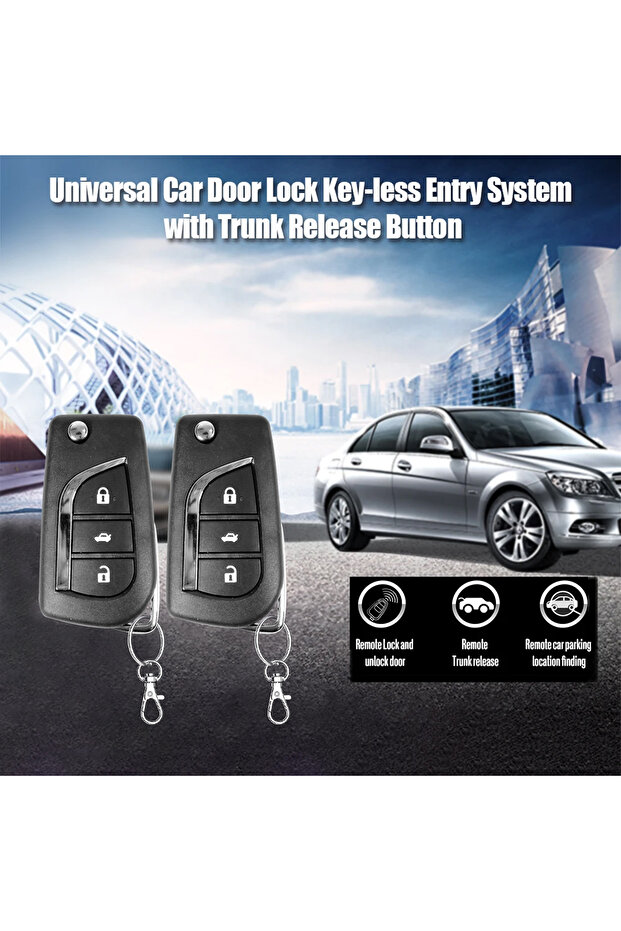 Universal Remote Keyless Entry System with Central Locking, Trunk Release & Car Locator Function - 5
