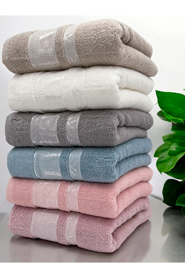 6-Piece 50x90 cm Bamboo Hand and Face Towel Set