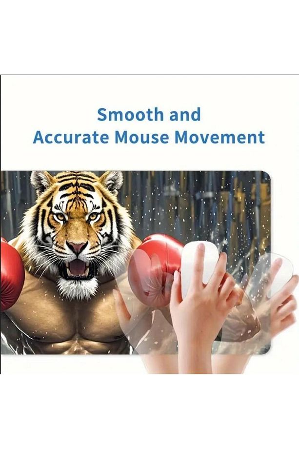 70X30 CM BOKSÖR KAPLAN TEMALI KAYDIRMAZ TABAN SPEED YÜZEY OYUNCU MOUSE PAD GAMİNG - 4