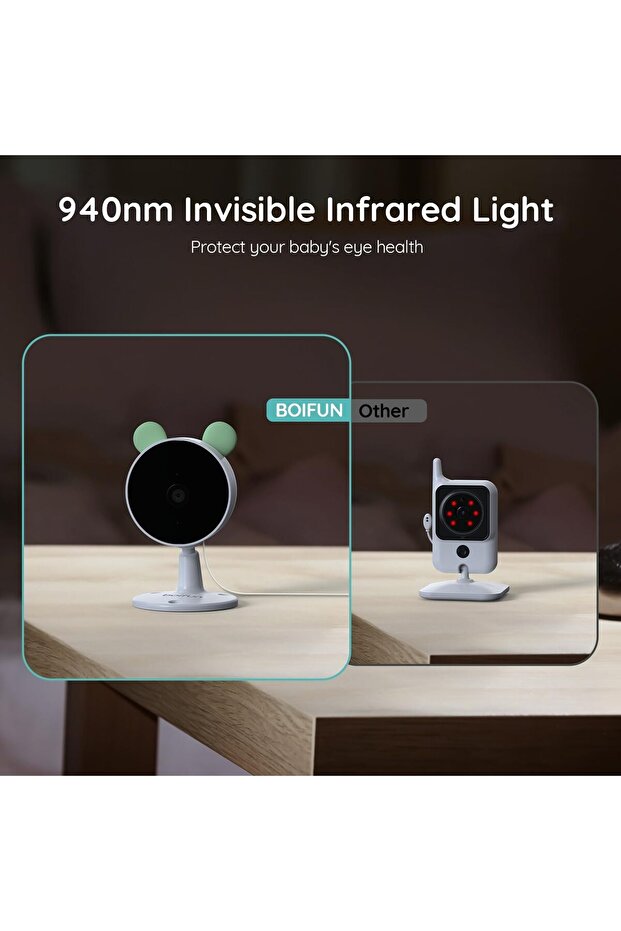WiFi Bebek Monitörü, 8" LCD Ekran, Gece Görüşü, 4X Zoom, Hareket & Ses Algılama, Çift Yönlü Ses - 3
