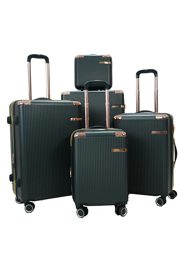 5-piece luggage set with 4 wheels, solid and modern design