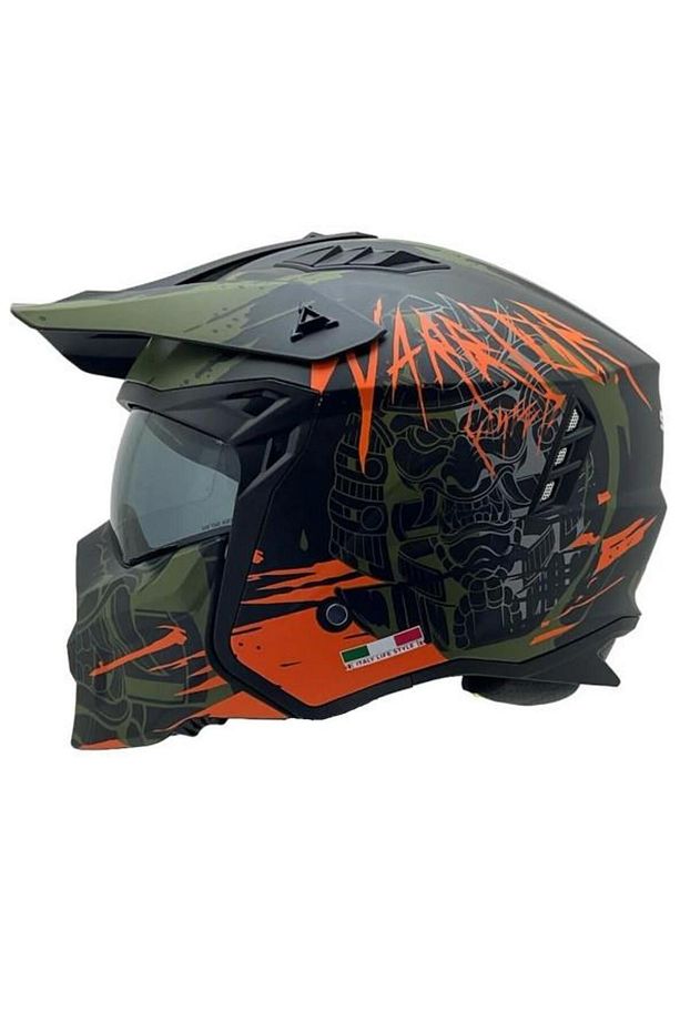X1-X SEUL Matt Warrior Black Army Orange Moduler Kask - 6