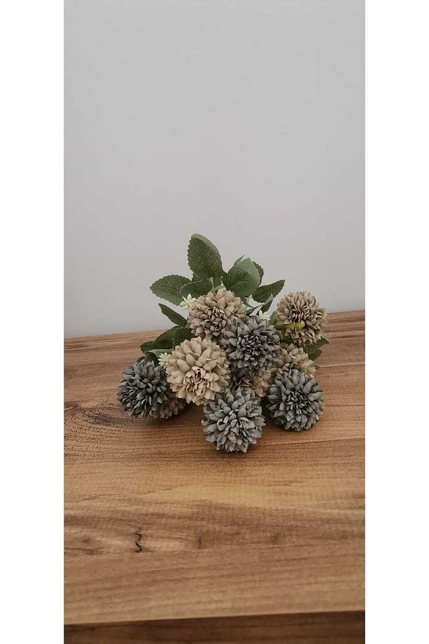 Yapay Çiçek 10 Başlı Mini Kasımpatı - 1