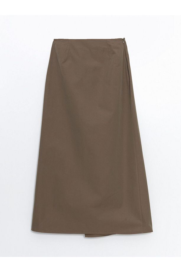 LCW Modest Beli Fermuarlı Gabardin Etek - 6