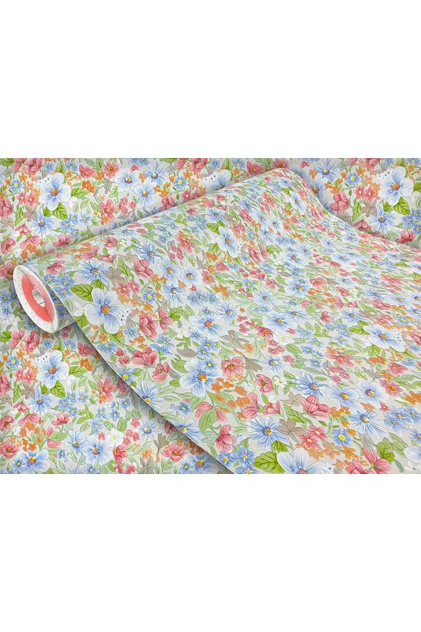 546-2403 Rengarenk Çiçek Desen Yapışkanlı Folyo (45CM X 3MT) - 8