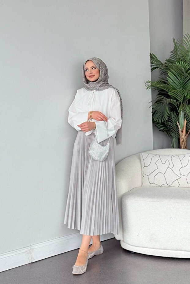 Piliseli Etek Gri - 2