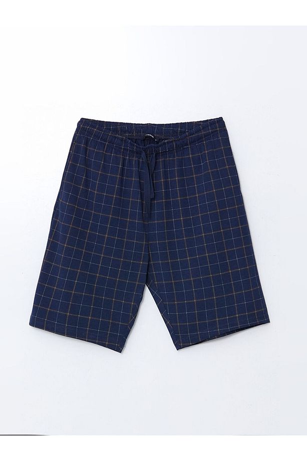 Lacivert Standart Kalıp Erkek Şortlu Pijama Takımı - 4