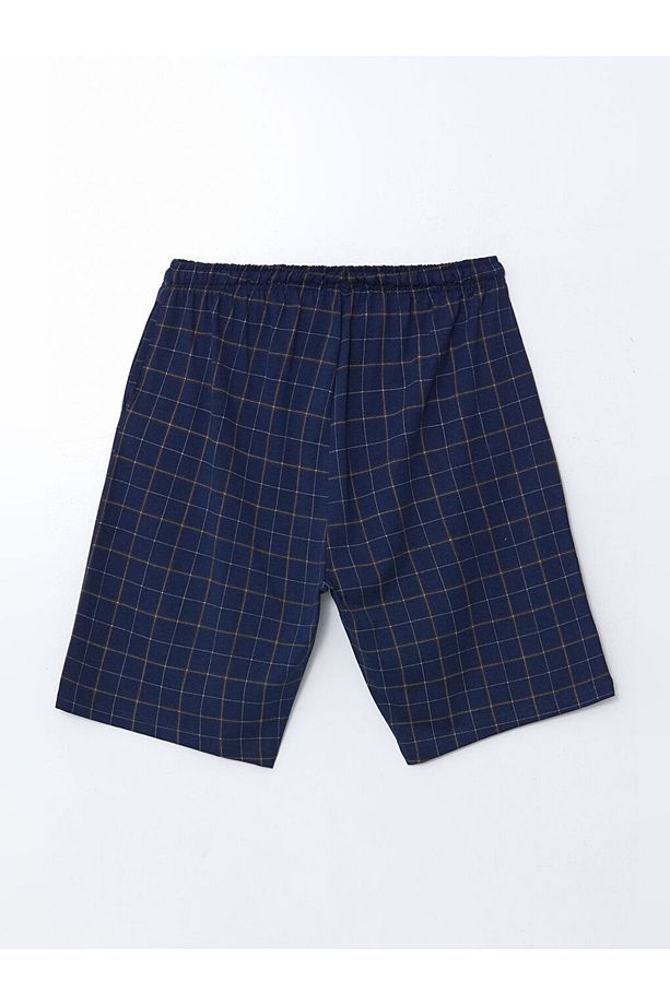 Lacivert Standart Kalıp Erkek Şortlu Pijama Takımı - 5