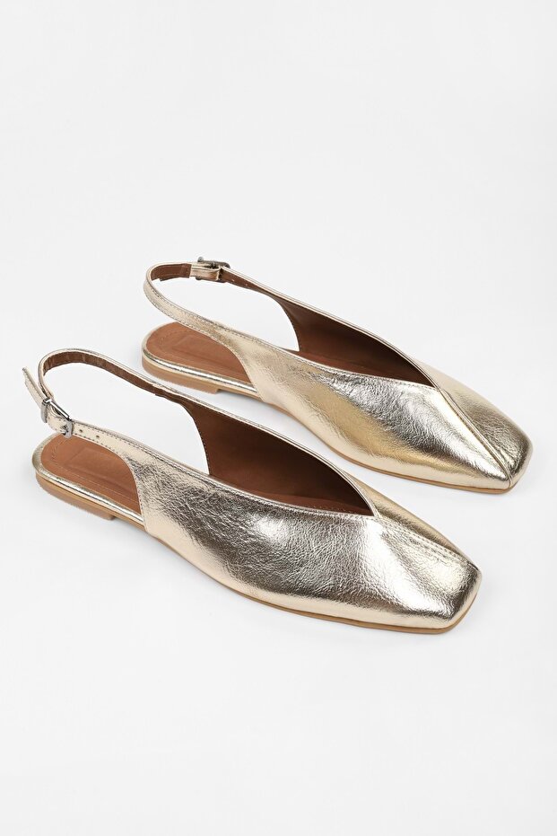 Women's Noya Gold Shiny Ballerinas