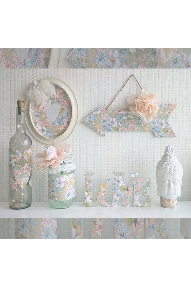 346-0102 Romantik Çiçek Desen Yapışkanlı Folyo - 5