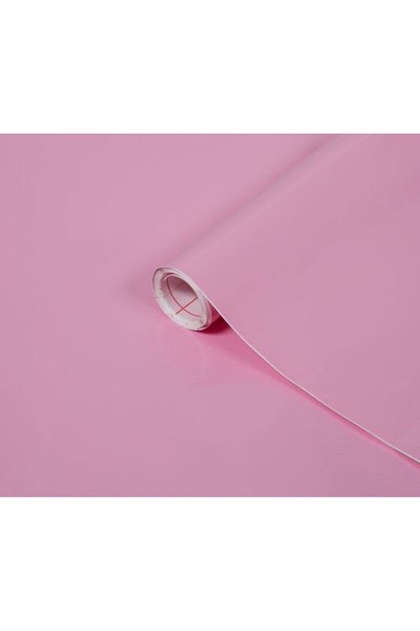 346-1988 Parlak Düz Pembe Yapışkanlı Folyo - 1