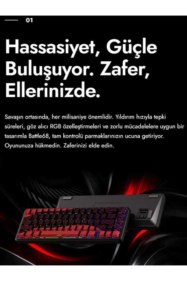 Eweadn Battle 68 He Hall Effect Rapid Trigger 8000 Hertz (MANYETİK SWİTCH) Mekanik Klavye - 4