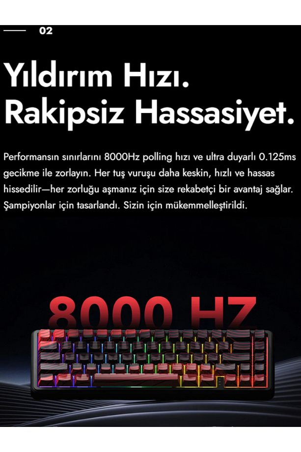 Eweadn Battle 68 He Hall Effect Rapid Trigger 8000 Hertz (MANYETİK SWİTCH) Mekanik Klavye - 5