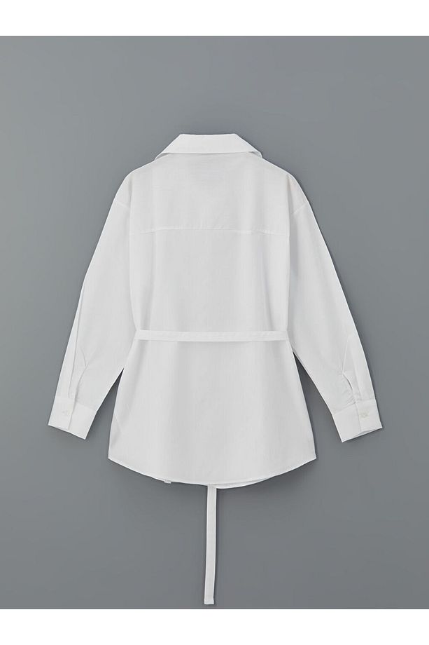 LCW Vision Ekru Oversize Kadın Gömlek - 6