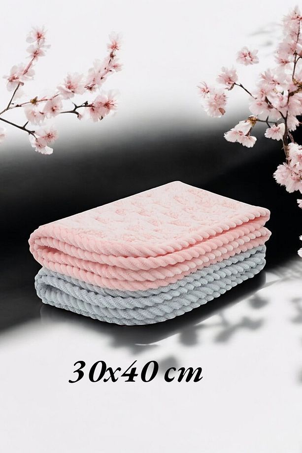 YUMUŞAK DOKULU, ULTRA EMİCİ, BİYELİ MİKROFİBER 2'Lİ MUTFAK BEZİ VE HAVLUSU 30X40 - 1