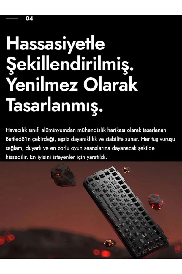 Eweadn Battle 68 He Hall Effect Rapid Trigger 8000 Hertz (MANYETİK SWİTCH) Mekanik Klavye - 7