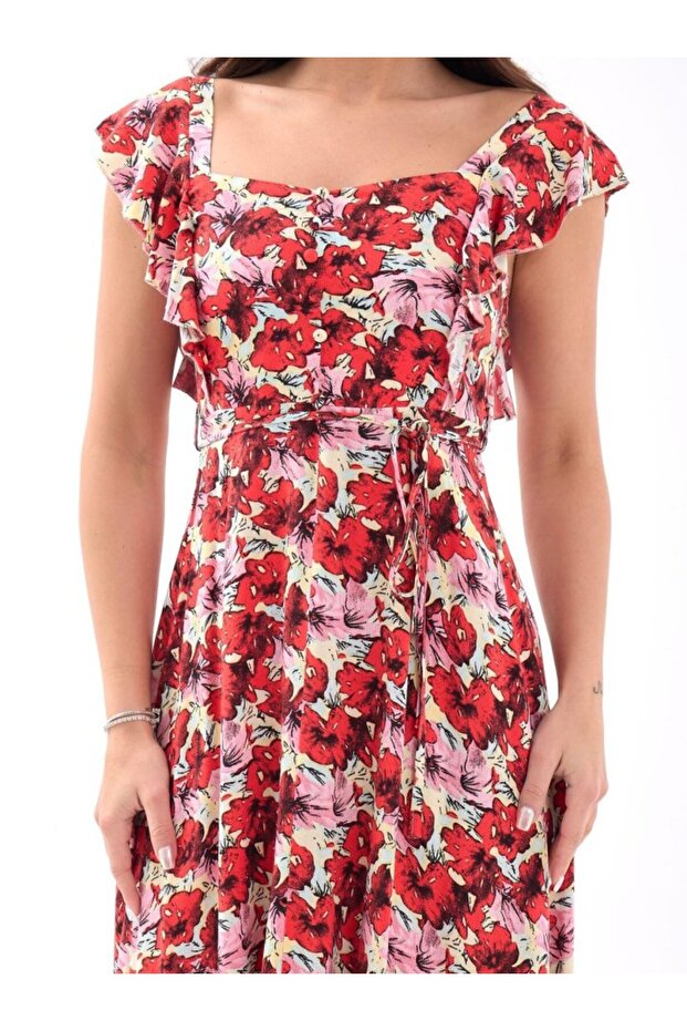 5370 Elbise-Kirmizi - 3