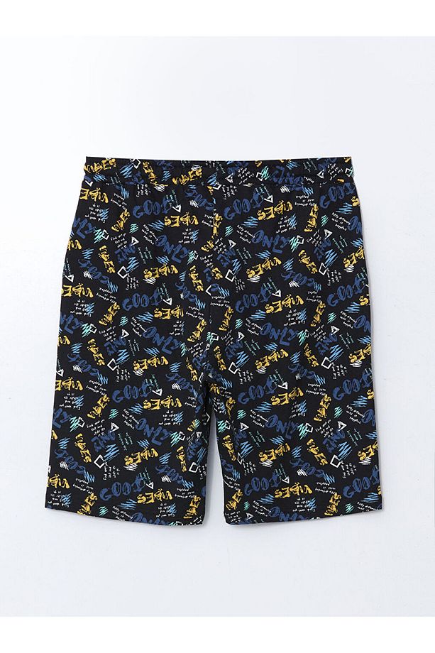 Siyah Standart Kalıp Erkek Pijama Alt Şort - 2