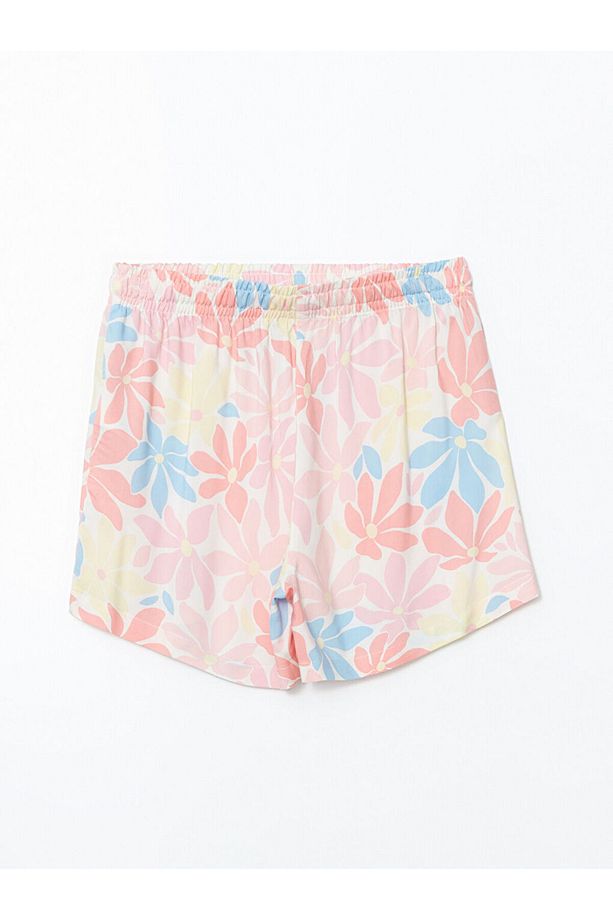 LCW DREAM Mercan Gömlek Yaka Çiçekli Kadın Şortlu Pijama Takımı - 8