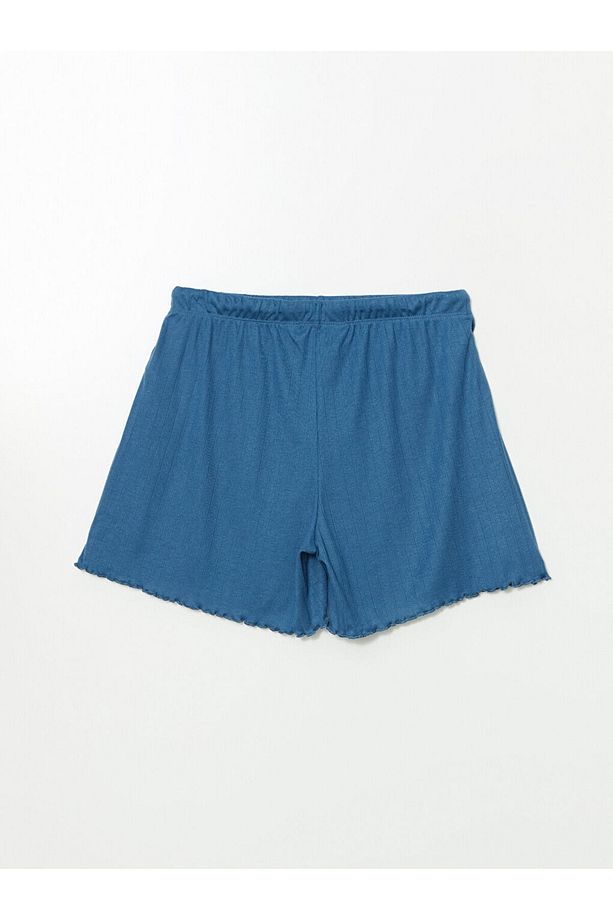 LCW DREAM Mavi V Yaka Kadın Şortlu Pijama Takımı - 5