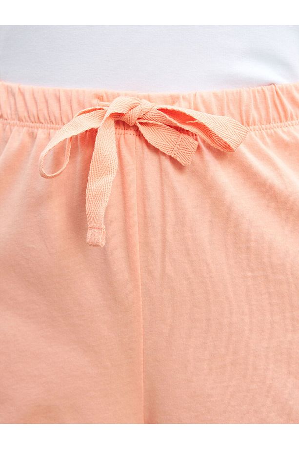 LCW DREAM Mercan Beli Lastikli Kadın Şort Pijama Alt 2'li Paket - 5