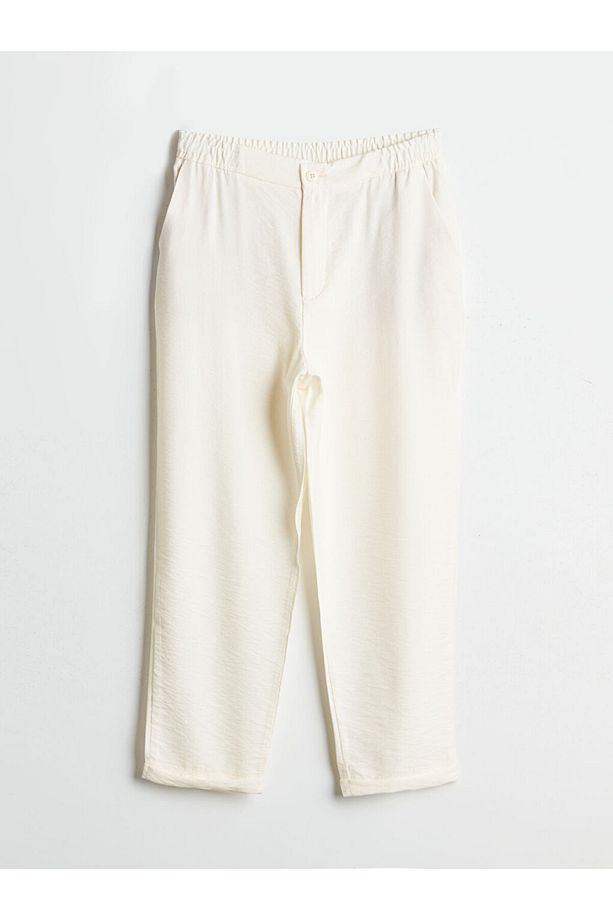 LCW Modest Ekru Beli Lastikli Kadın Pantolon - 5