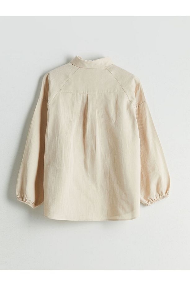LCW Modest Bej Oversize Müslin Kadın Gömlek - 2