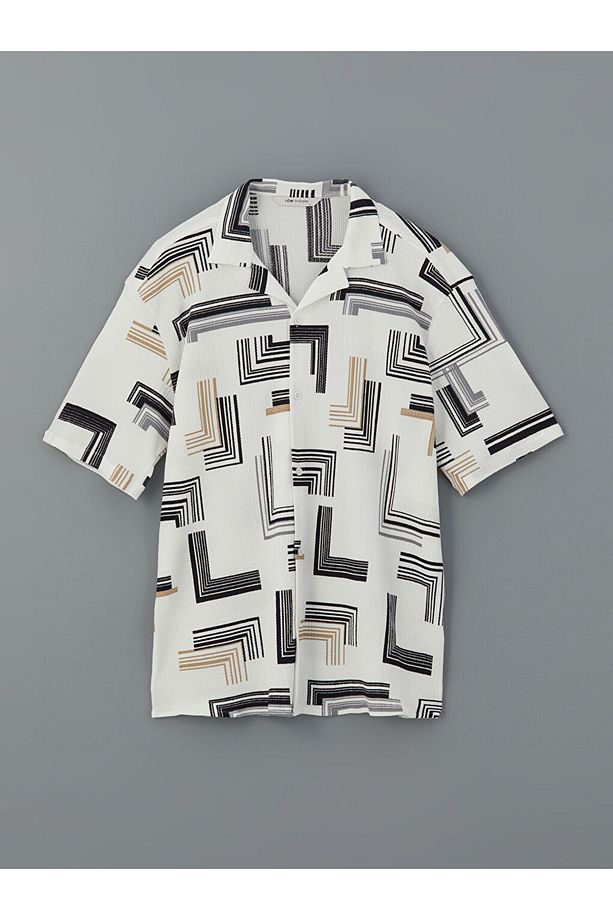 LCW Vision Regular Fit Kısa Kollu Desenli Erkek Gömlek - 5