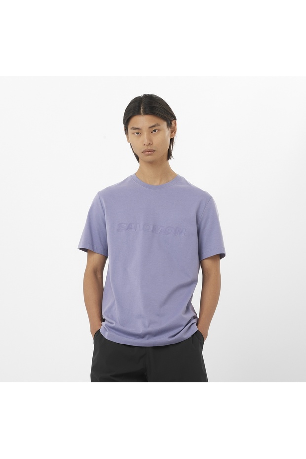 Navy Blue m Men's T-Shirt Salomon Big Logo Tee Lc 2526800 -55113