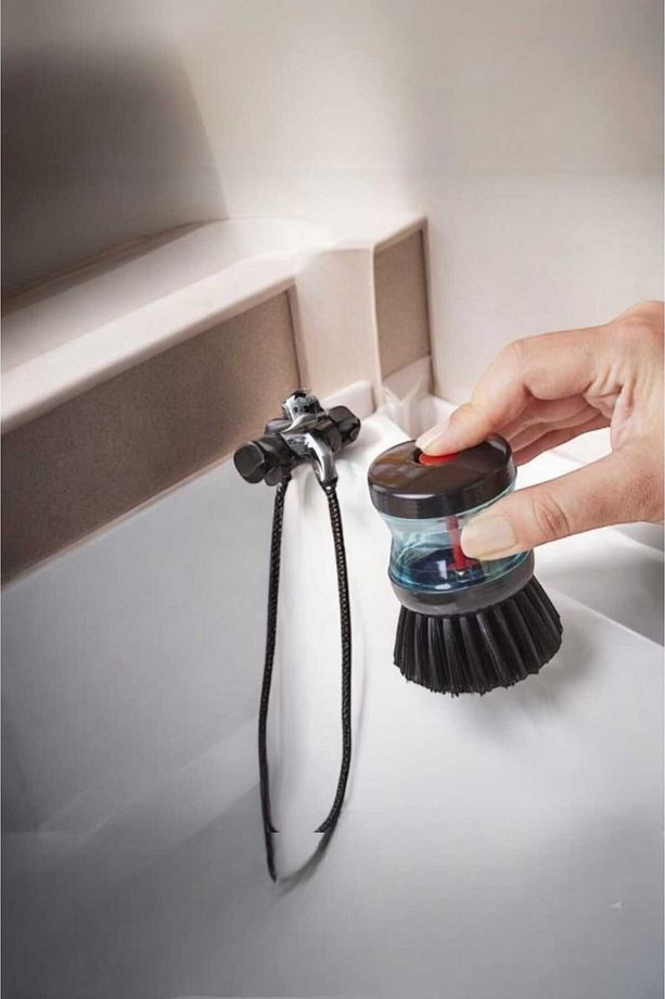 2'Li Bulaşık fırçası Deterjan Hazneli Fırça Pratik Çok Amaçlı Mutfak Banyo Lavabo Yıkama Fırçası - 6