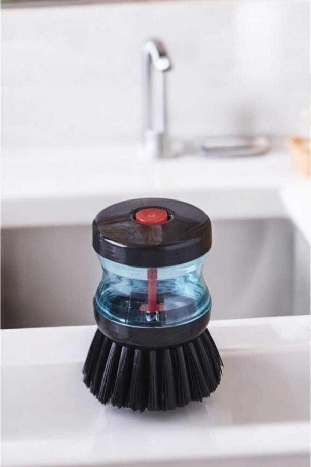 2'Li Bulaşık fırçası Deterjan Hazneli Fırça Pratik Çok Amaçlı Mutfak Banyo Lavabo Yıkama Fırçası - 8