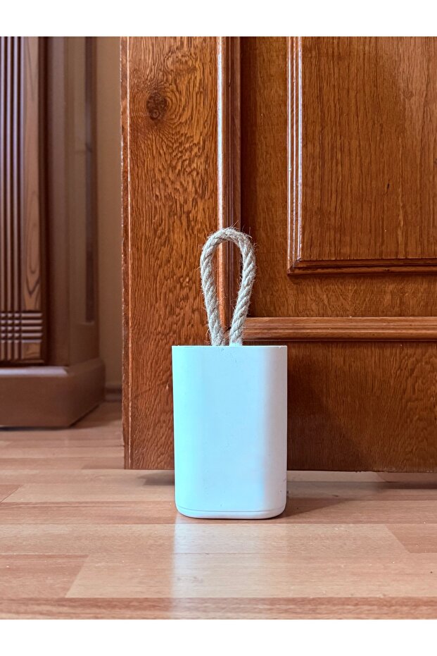 Decorative White Concrete Wicker Handle Door Stopper Door Holder Weight 2kg