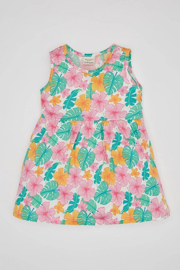 Kız Bebek Desenli Kolsuz Elbise C0074A524SM - 4