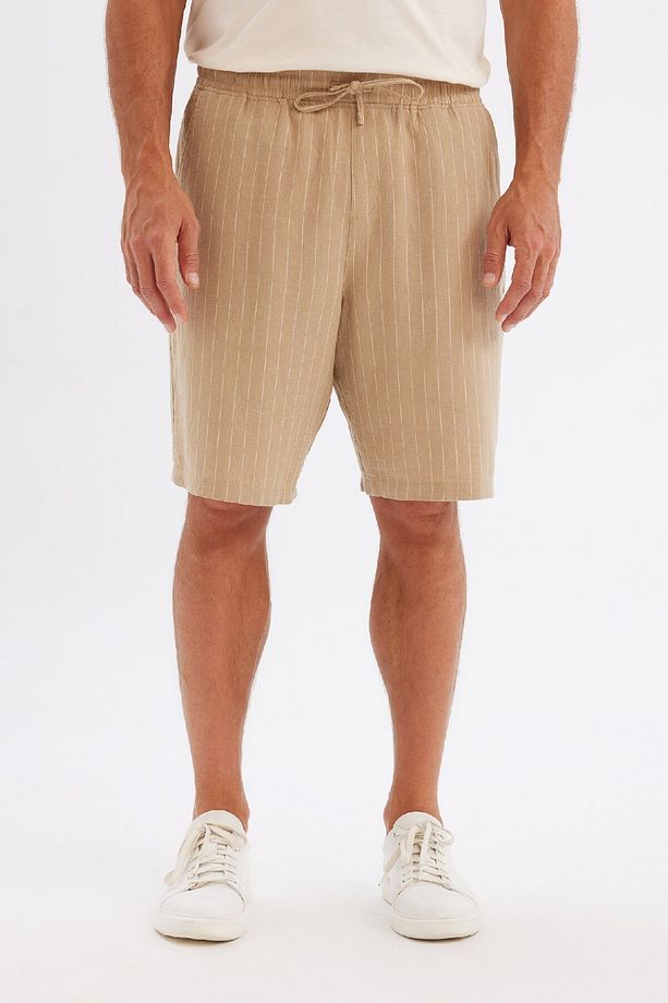 Relax Fit Keten Karışımlı Yazlık Bermuda Şort C1240ax24sm - 4