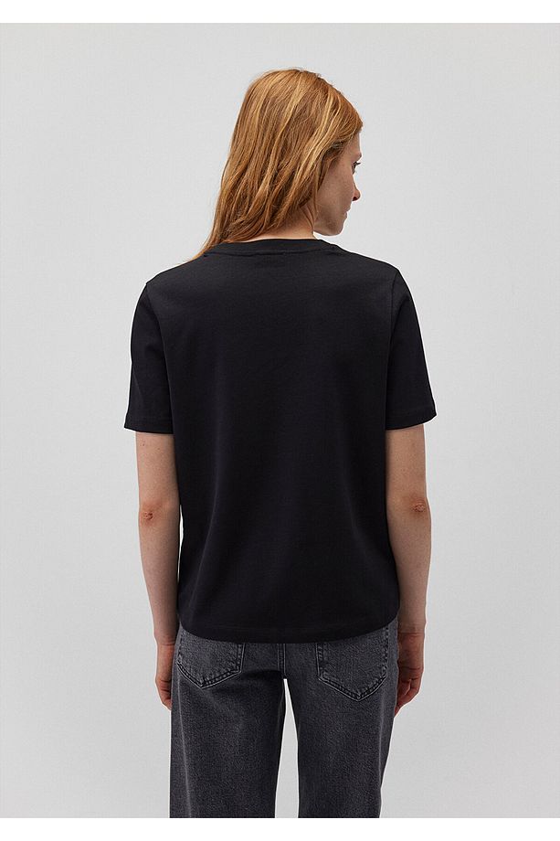 Siyah Basic Tişört Regular Fit / Normal Kesim 1612783-900 - 4