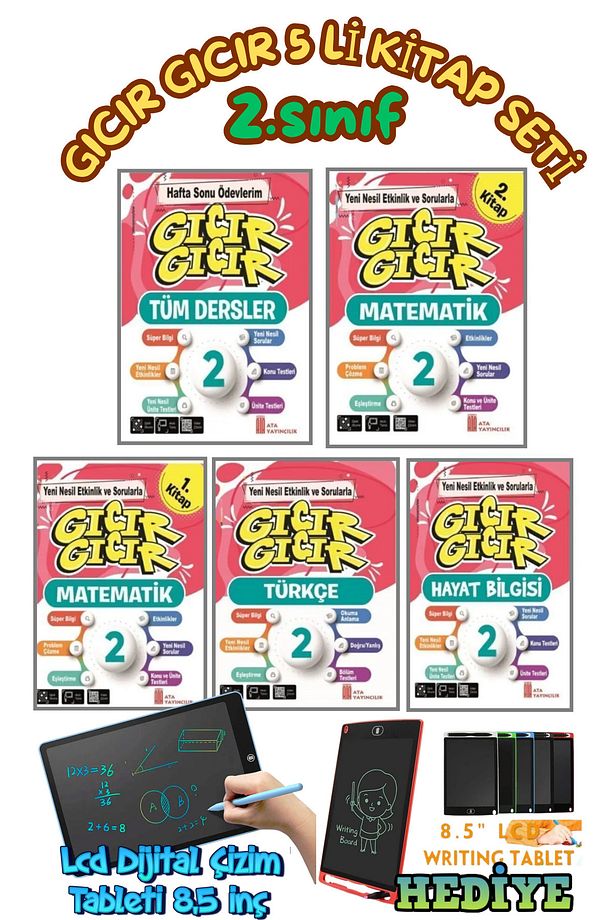 Ata 2.sınıf Gıcır Gıcır Çalışma Seti(5KİTAP) Yeni Nesil Set! [süper Ürün] - 1