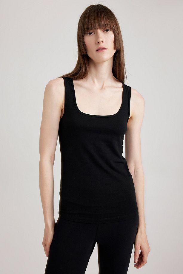 Fall In Love Regular Fit Pamuklu Basic Düz Siyah Iç Atlet R9041az23au - 1