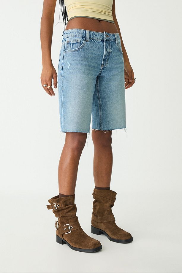 Denim Bisikletçi Bermuda Şort - 2