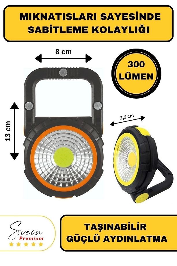 Taşınabilir Cep Boy Pilli Mıknatıslı Katlanır Ayaklı Kamp Bahçe Ev Için Mini Cob Projektör Led Işık - 2