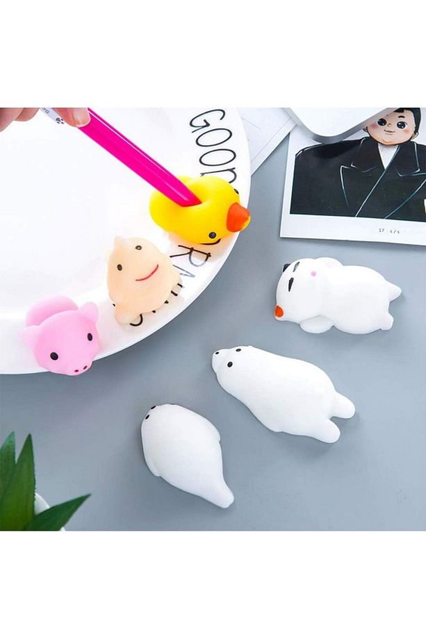 12 ADET SUKUŞİ HAYVAN FİGÜRÜ squishy oyuncak (kedi, kedi patisi, dinazor, civciv, kaplumbağa ve vb) - 3