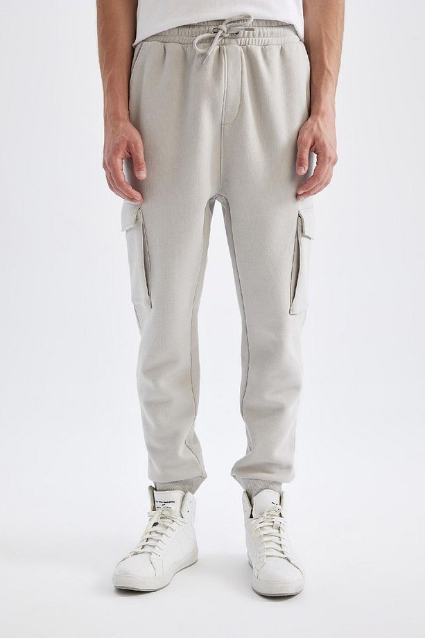 Regular Fit Jogger Eşofman Altı Kargo Cepli Basic Düz Beli Bağcıklı Lastikli Paça Y5533az24au - 6